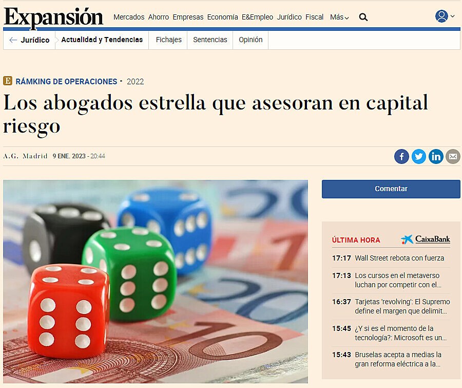 Los abogados estrella que asesoran en capital riesgo